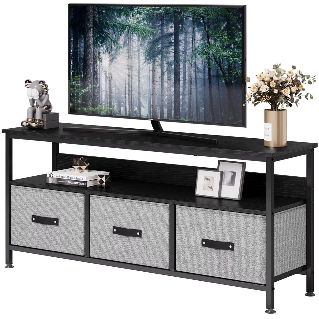 Grey Dresser TV Stand with Drawers and Shelves T26178