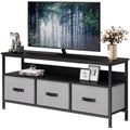 Grey Dresser TV Stand with Drawers and Shelves T26178
