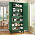 White Metal Pantry Cabinet with 2 Door and 5 Adjustable Shelves G855