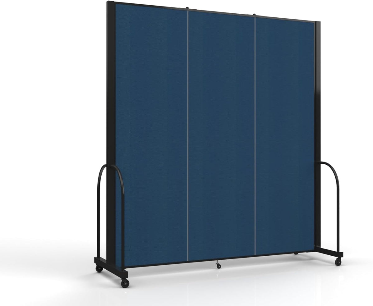 Navy 7'6" x 8'7" Folding Room Divider with Metal Frame C860268
