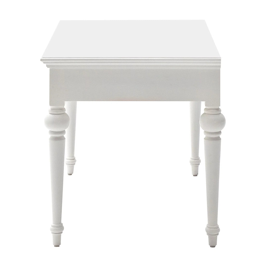 Antiqued White Writing Desk with Hutch I41055