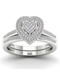 1/3Ct Diamond S925 Sterling Silver Heart Bridal Set B46331