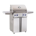 24 Inch Propane Gas Grill On Cart With Side Burner And Rotisserie Kit H507