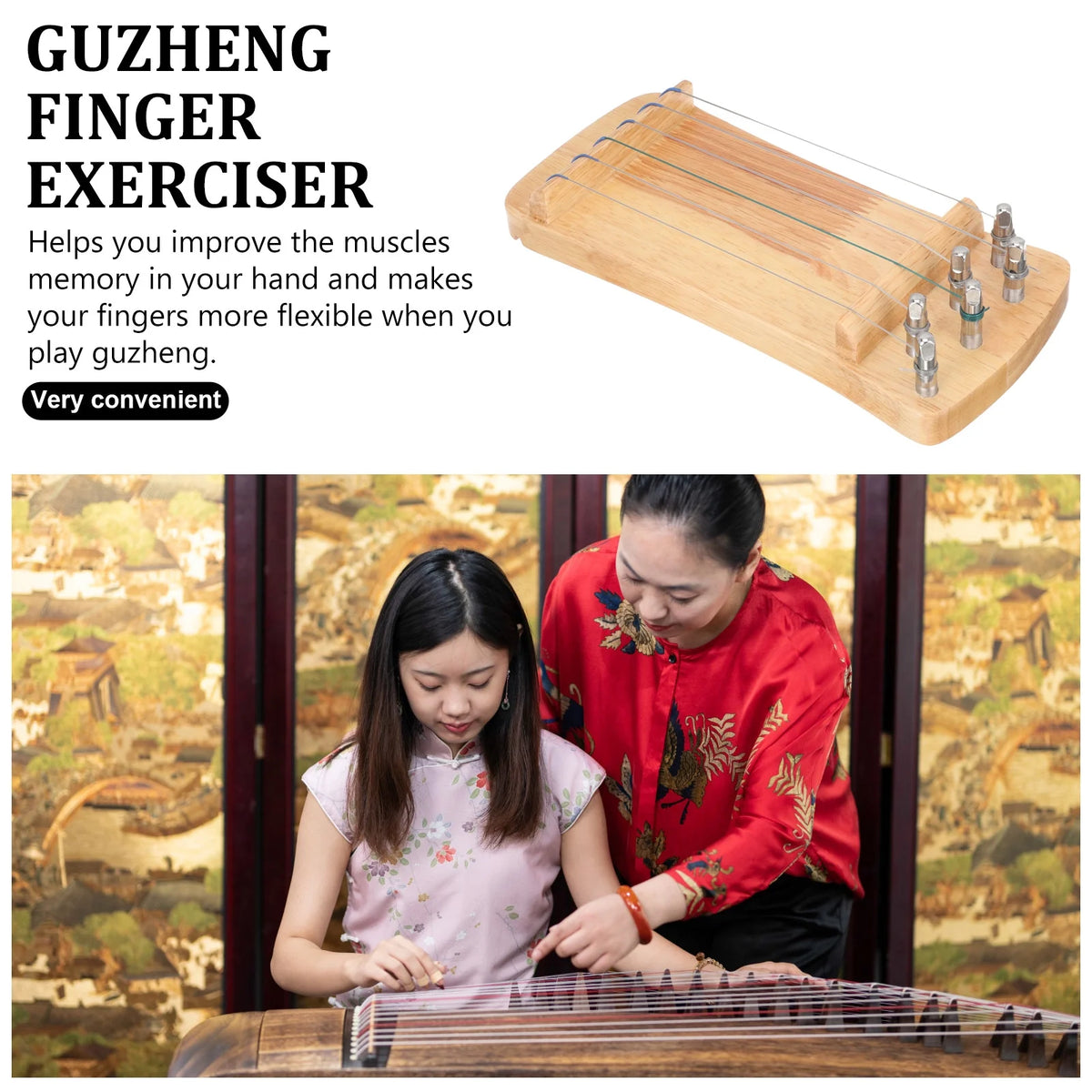 Solid Wood Mini Guzheng Finger Trainer G805