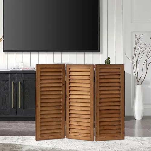 White 3 Panel Wood Folding Room Divider I947089
