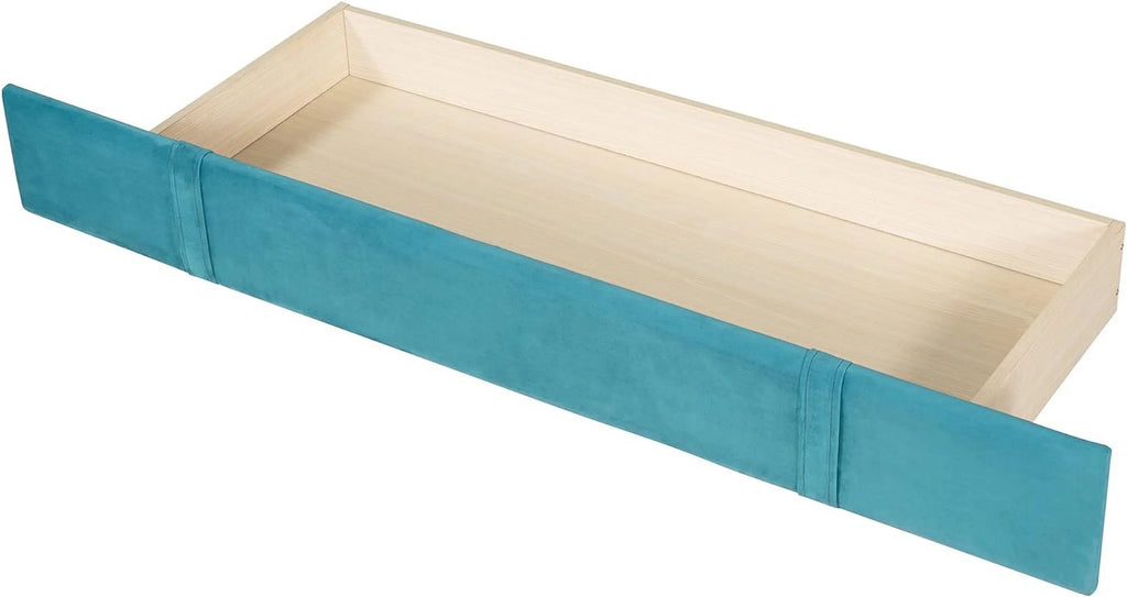 Queen Size Velvet Upholstered Platform Bed Frame with Headboard and Drawers F756