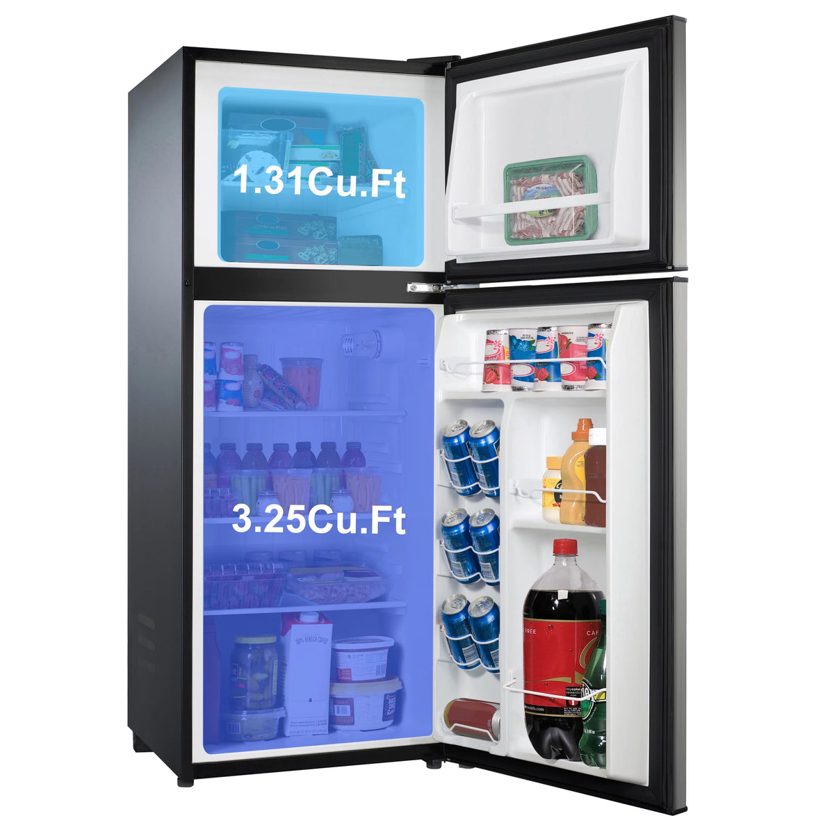 Stainless Steel Two Door Mini Refrigerator with Freezer X70897