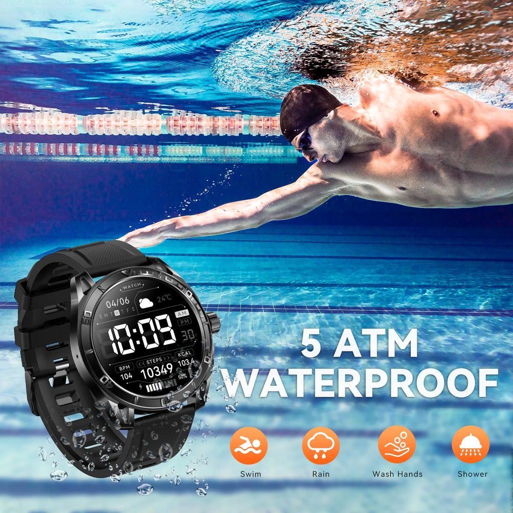 Smart Watch for Men 1.43'' HD AMOLED Screen Fitness Tracker Y95929