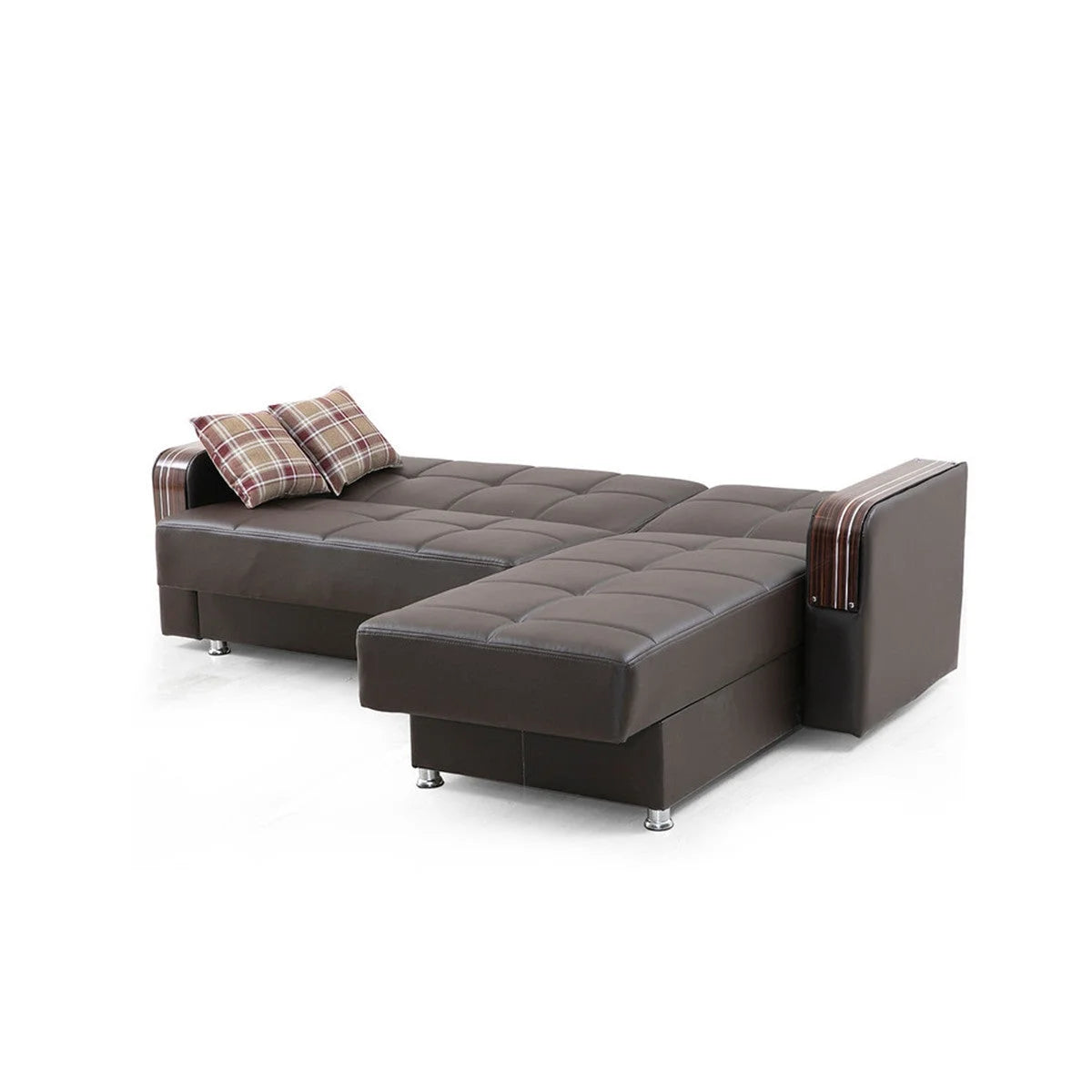 Brown Reversible Sectional Sofa Y304