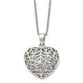 Stainless Steel Filigree Heart Necklace M581