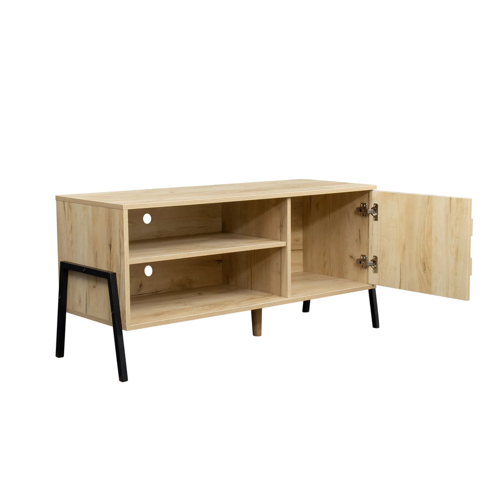 Mid-century modern Wooden TV Console with Storage Q81942