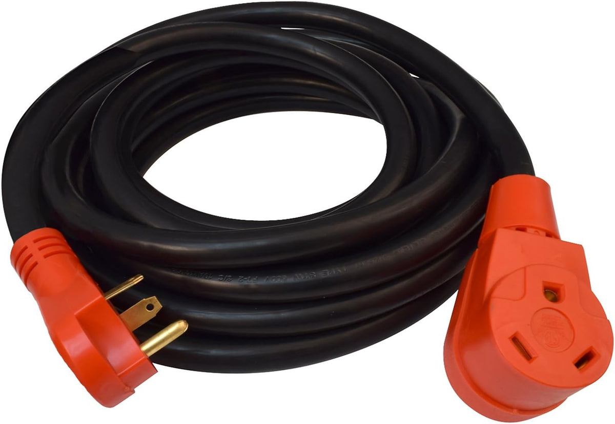 30 Amp Heavy Duty Power Extension Cord 50 Feet Orange Pack of 2 V252786