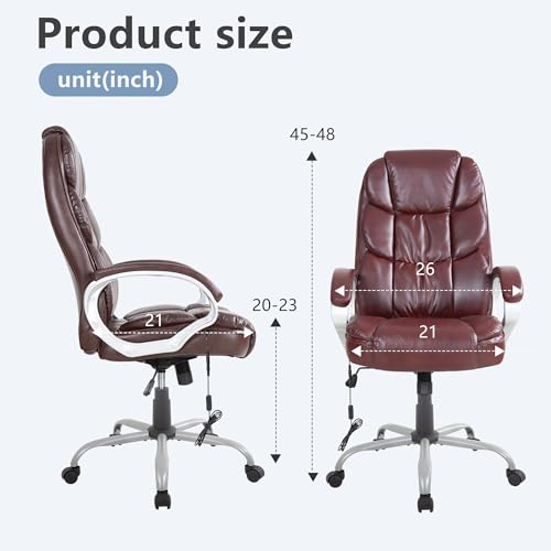 Black Adjustable Ergonomic PU Leather Office Chair with Armrests G71880