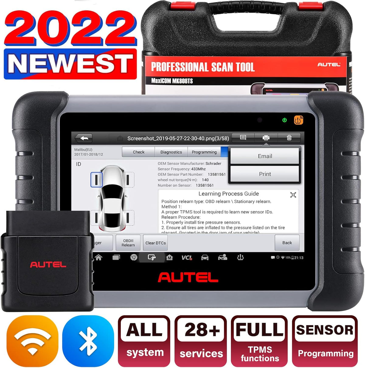 OBD2 Diagnostic Scanner with TPMS Functions D995