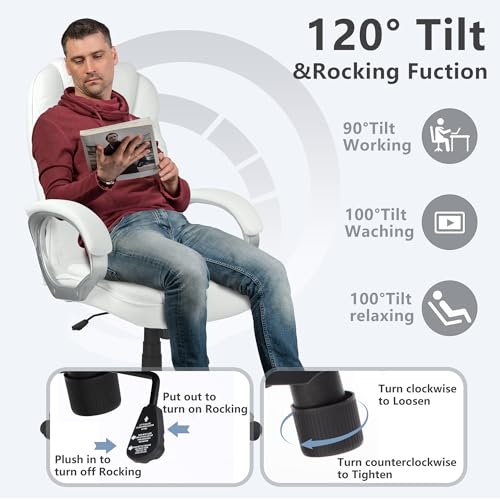 Black Adjustable Ergonomic PU Leather Office Chair with Armrests G71880