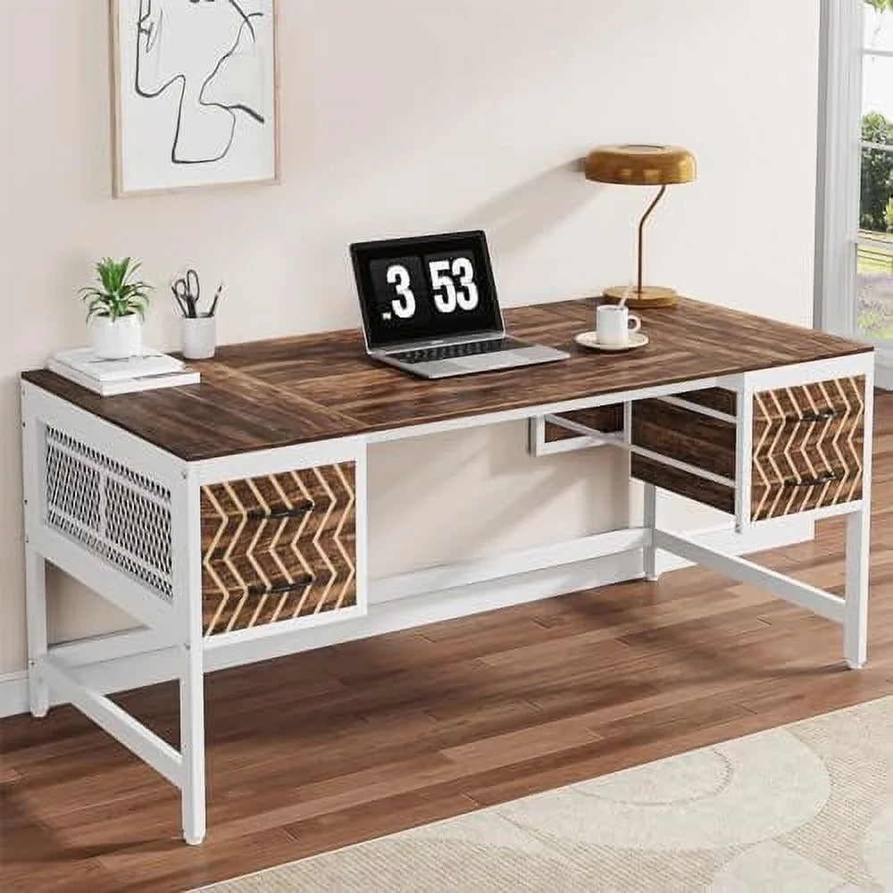 Home Office Desk with Drawers 63" Computer Desk N309