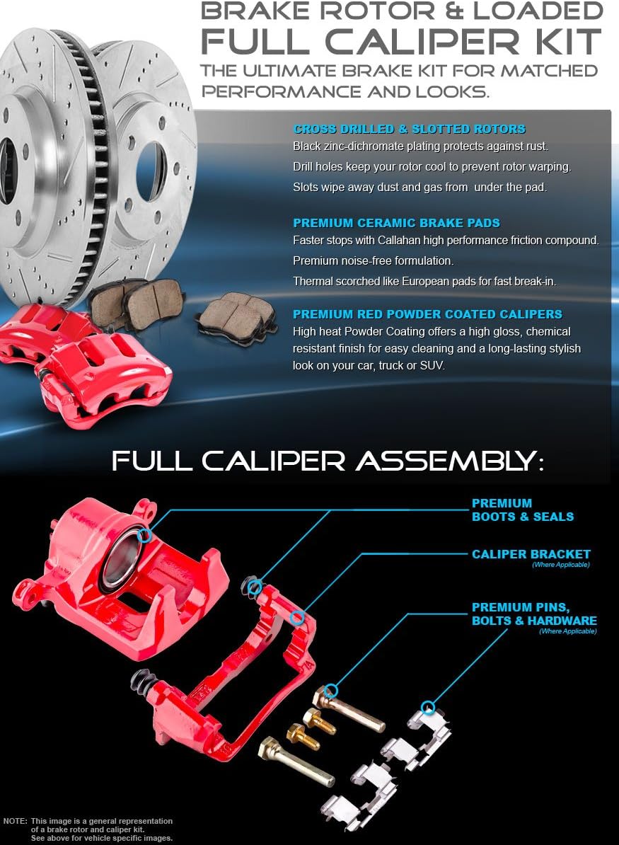 Premium OE 5 Lug Rotors + Low Dust Ceramic Brake Pads Y26300