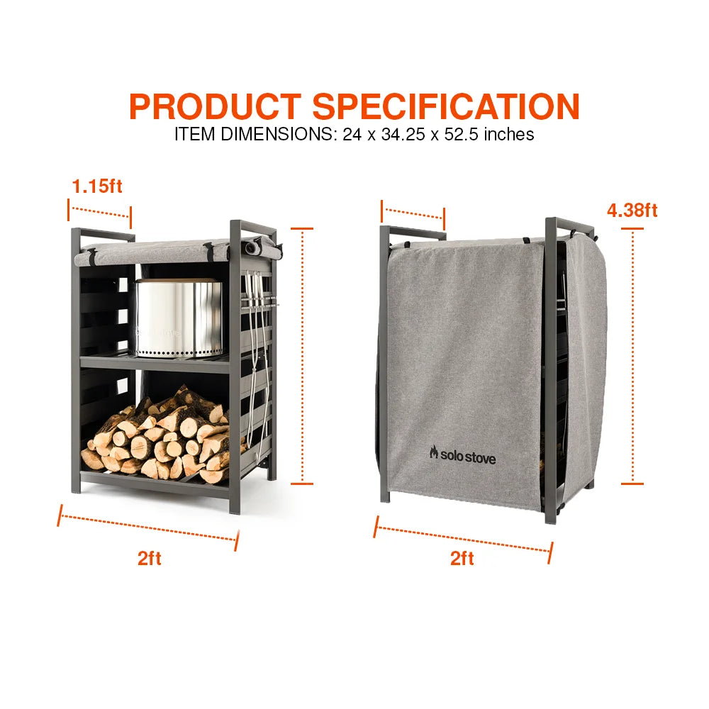 Grey Aluminum Firewood Rack C9099