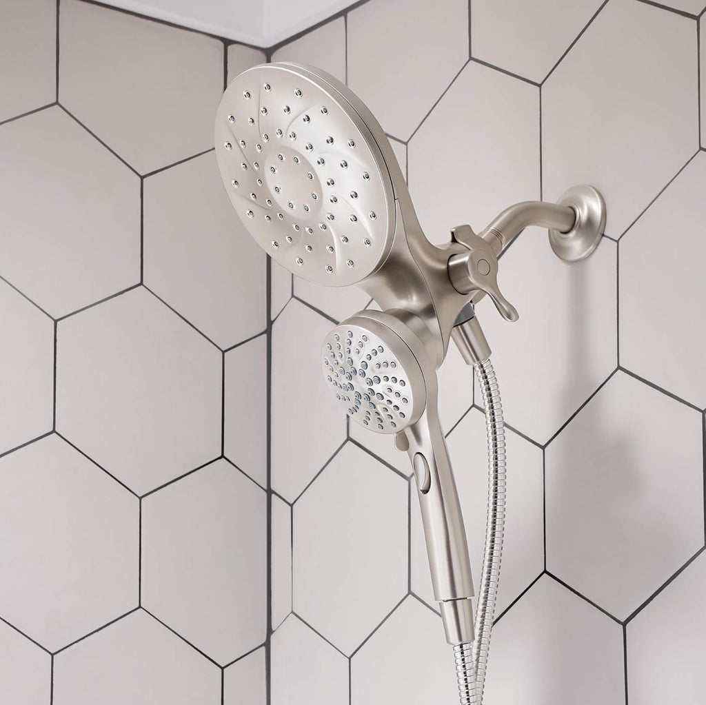 Spot Resist Brushed Nickel Handshower and Rainshower Combo S29218