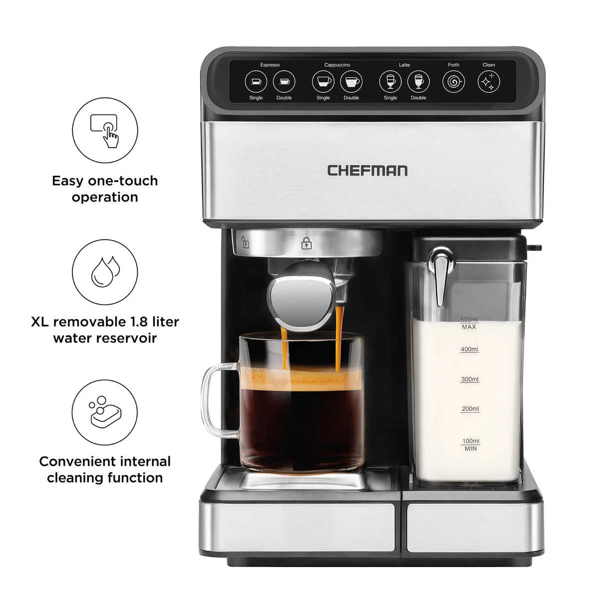 6-in-1 Digital Espresso Machine with Milk Frother G556521