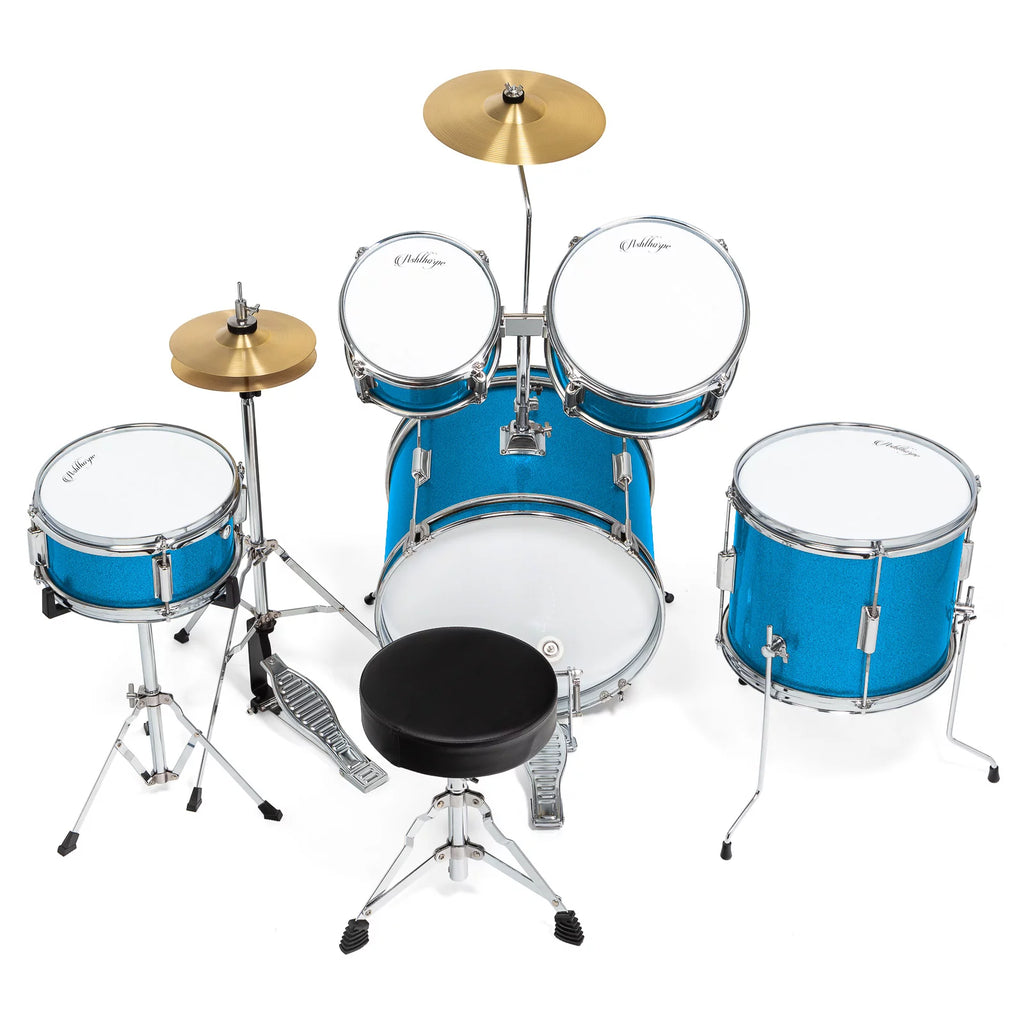 Blue 5-Piece Junior Drum Set with Genuine Brass Cymbals S25864