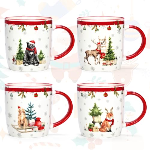 Set of 4 Christmas Mugs, 11 Oz S11919
