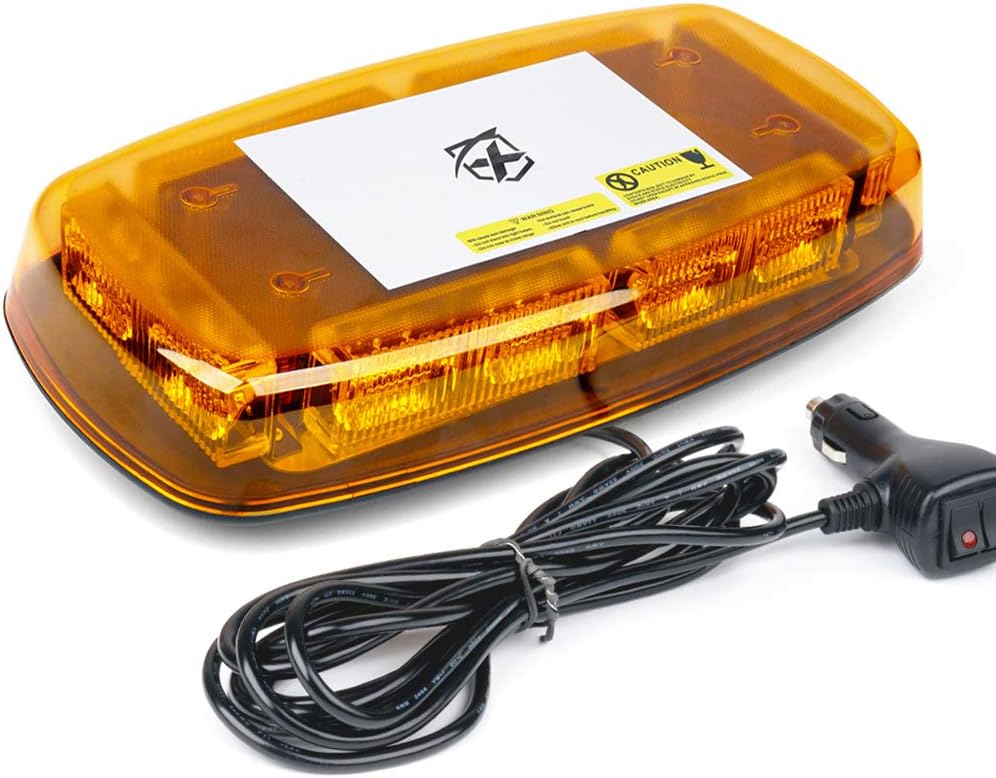 Amber LED Strobe Beacon Light Bar with Magnetic Mount F4081