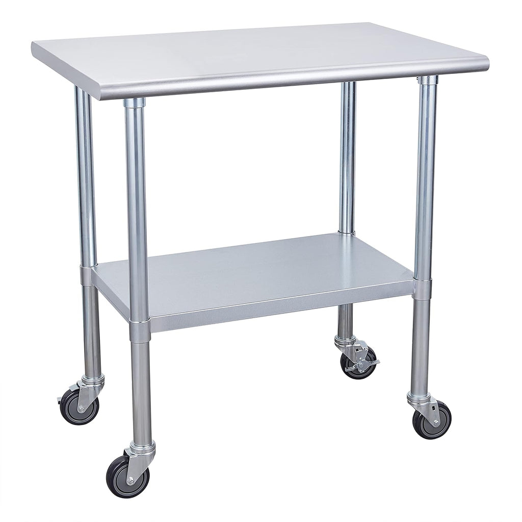 Stainless Steel Table 30 x 48 Inches with Caster Wheels U9595