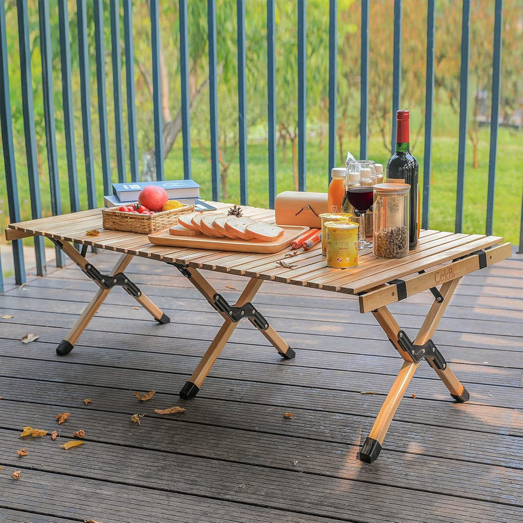Portable Wooden Folding Picnic Table with Carry Bag W89546