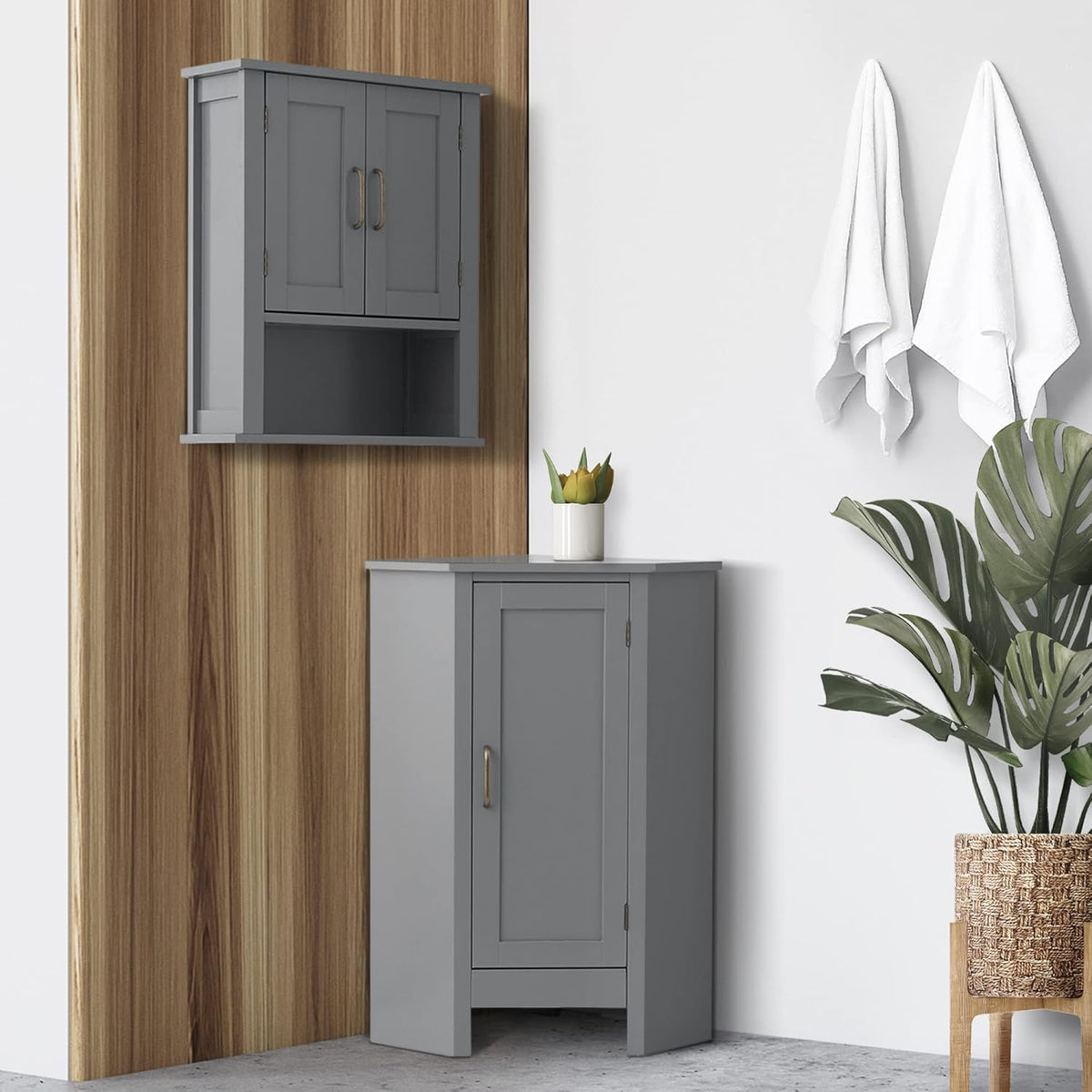 Grey Corner Cabinets L37083