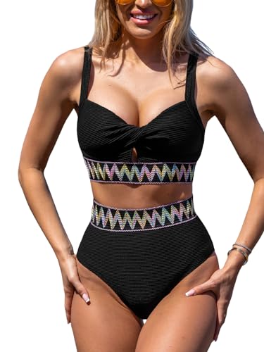 Women's Two Piece Bikini Set High Waisted V Neck V331