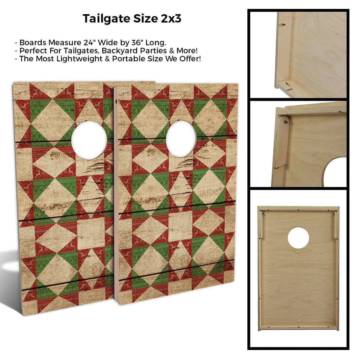 Red Christmas Cornhole Set with Carrying Case Q73023