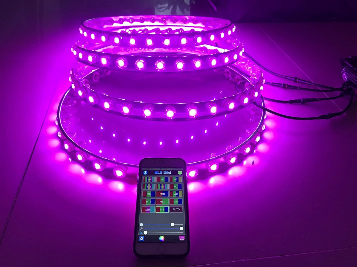 15.5'' RGB IP68 Waterproof LED Wheel Ring Lights T405