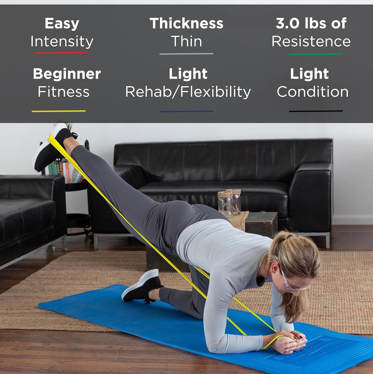 Yellow Red Green Non-Latex Resistance Bands Set S4883