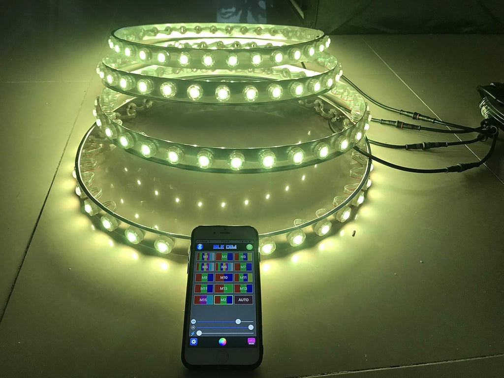 15.5'' RGB IP68 Waterproof LED Wheel Ring Lights T405