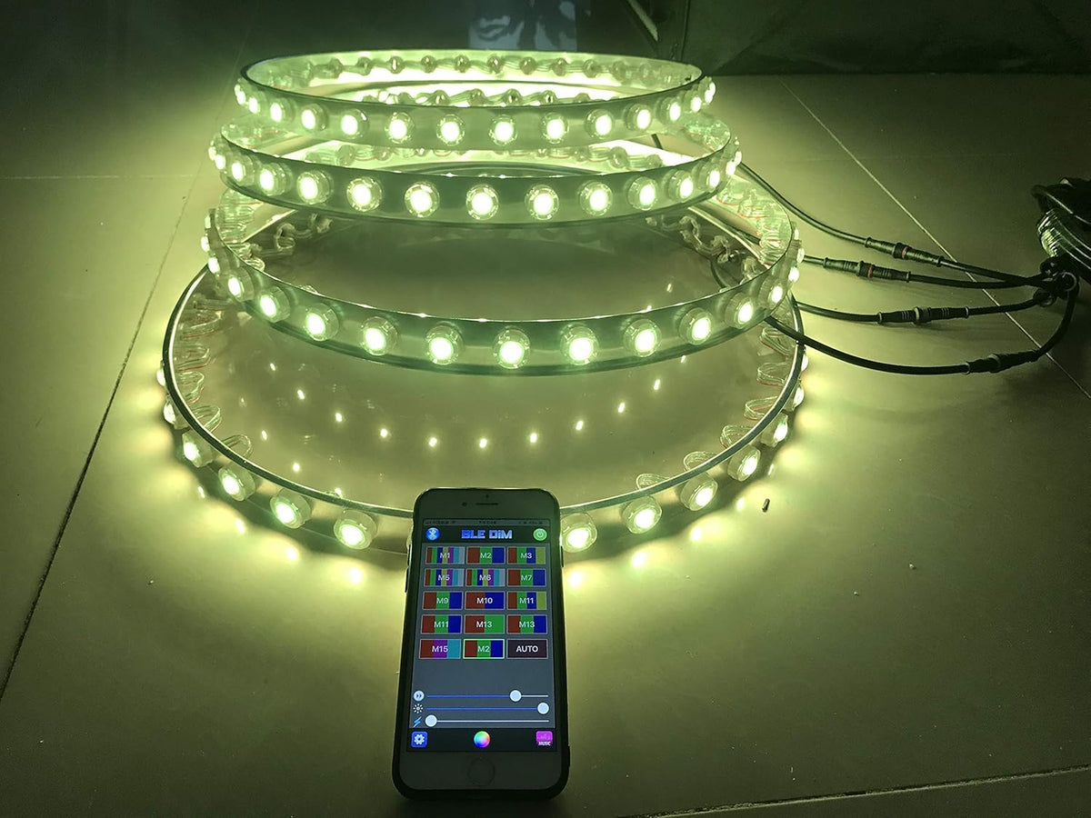 15.5'' RGB IP68 Waterproof LED Wheel Ring Lights T405