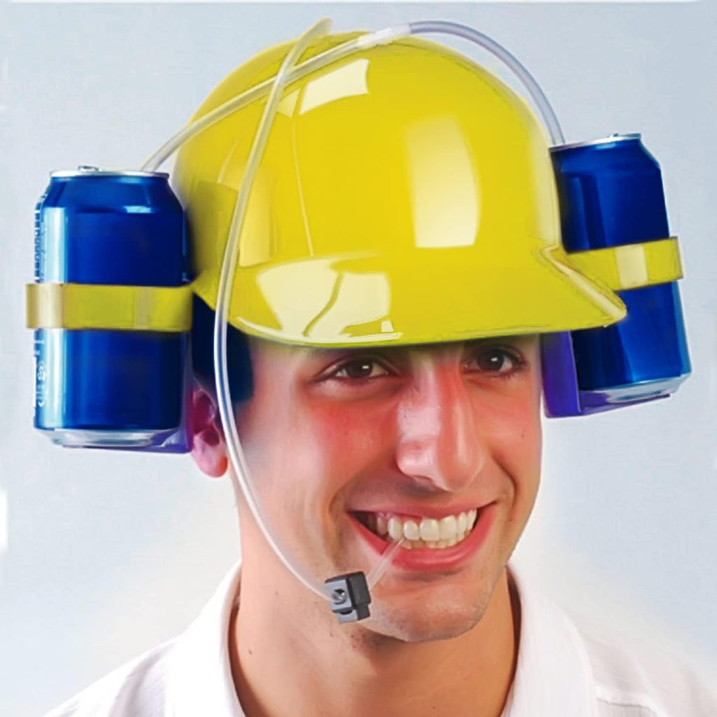 Yellow Adjustable Drinking Helmet with Straw C233872