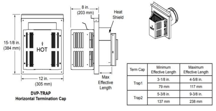 Horizontal Termination Cap with Long Flue Q667144