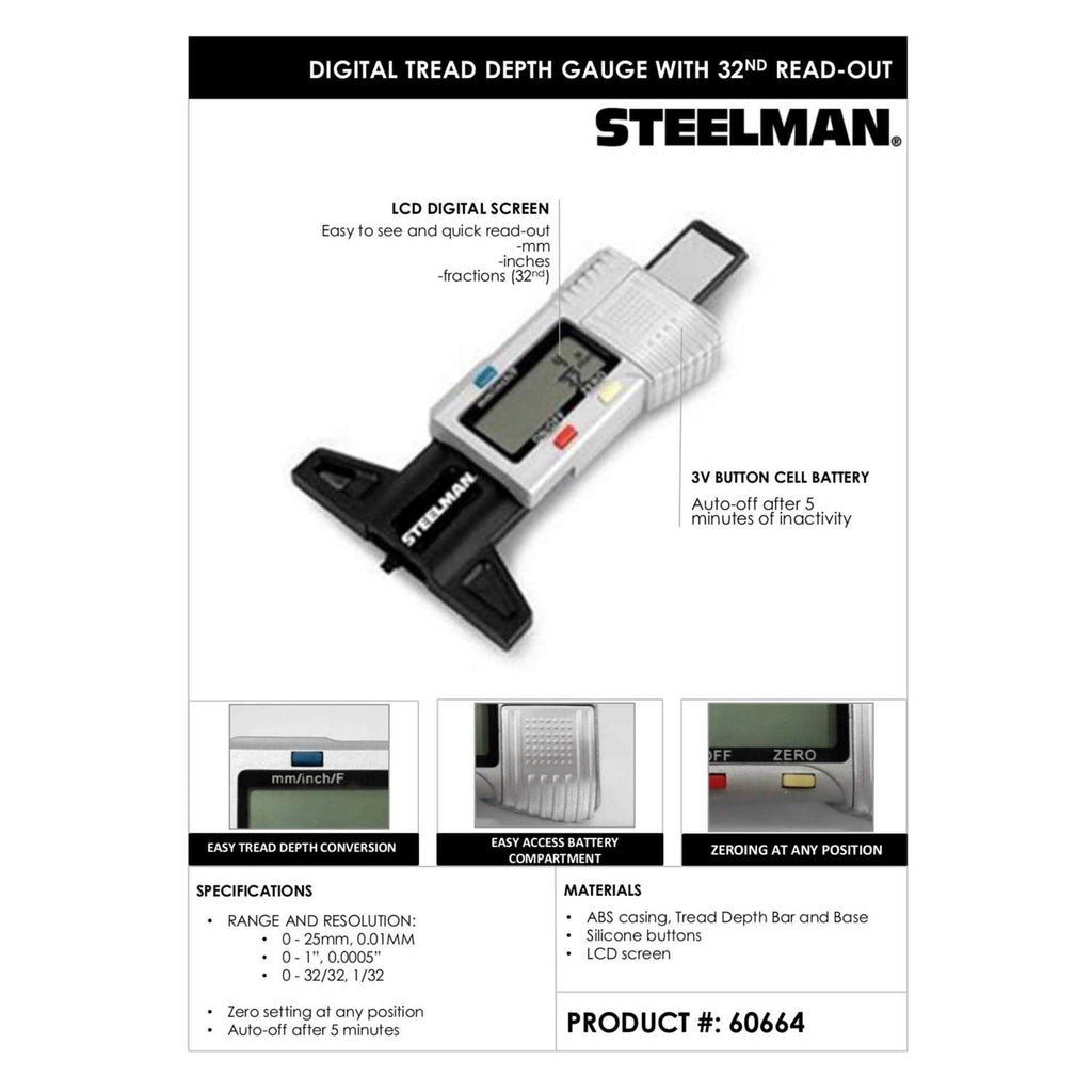 Digital Tire Tread Depth Gauge 3 Modes B380