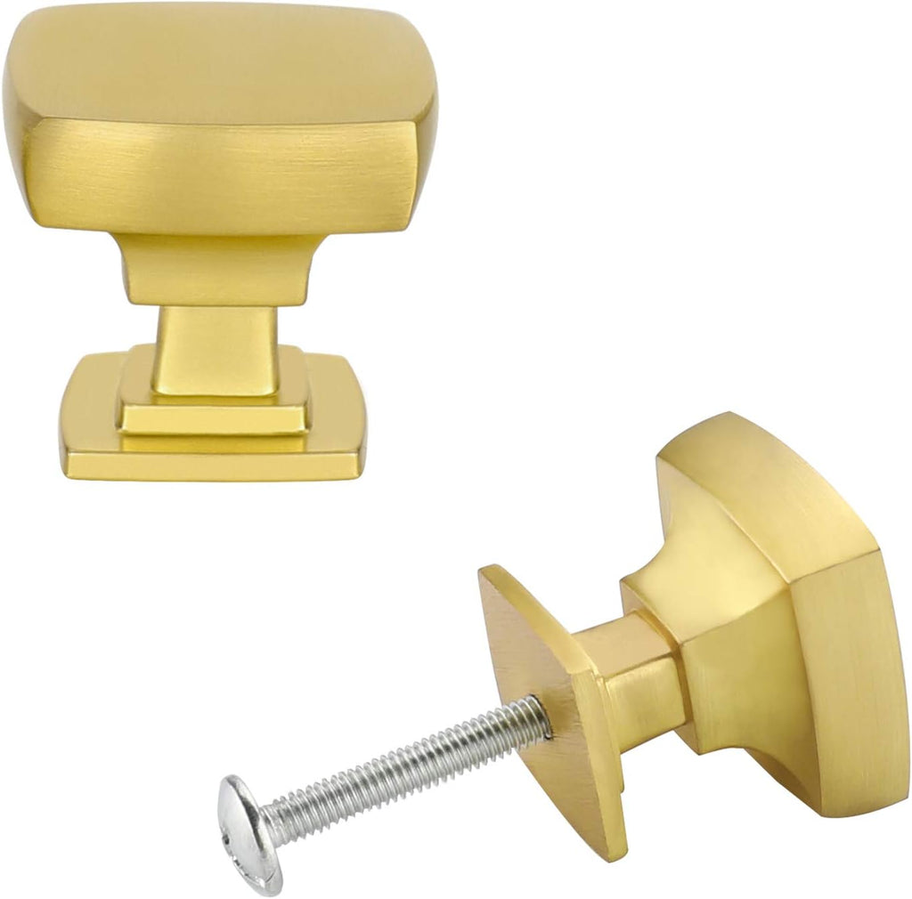 Brushed Brass Cabinet Knobs 10 Pack G8305