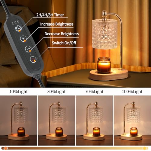 Gold Electric Candle Warmer Lamp with Timer and Dimmer C275674