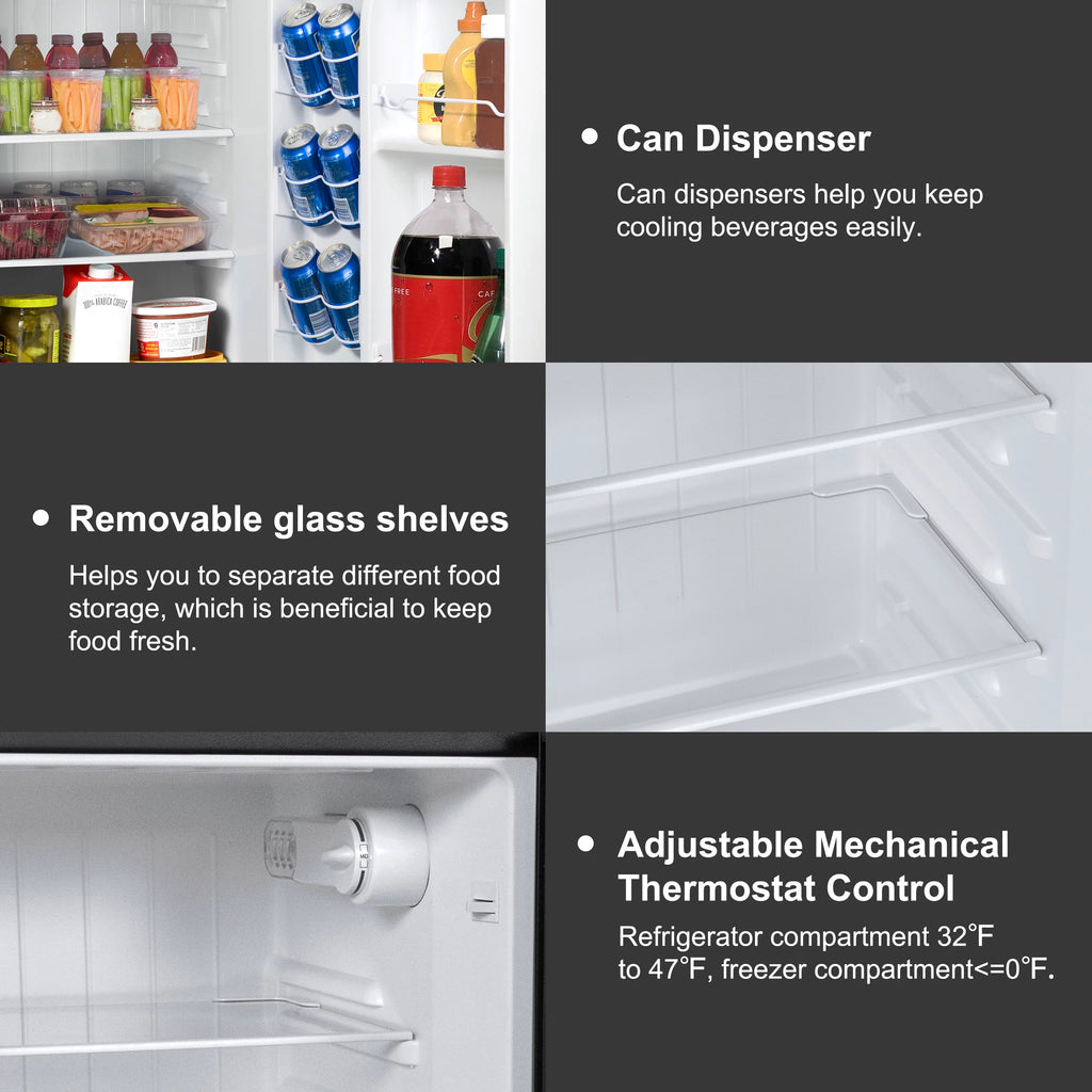 Stainless Steel Two Door Mini Refrigerator with Freezer X70897