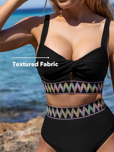 Women's Two Piece Bikini Set High Waisted V Neck V331