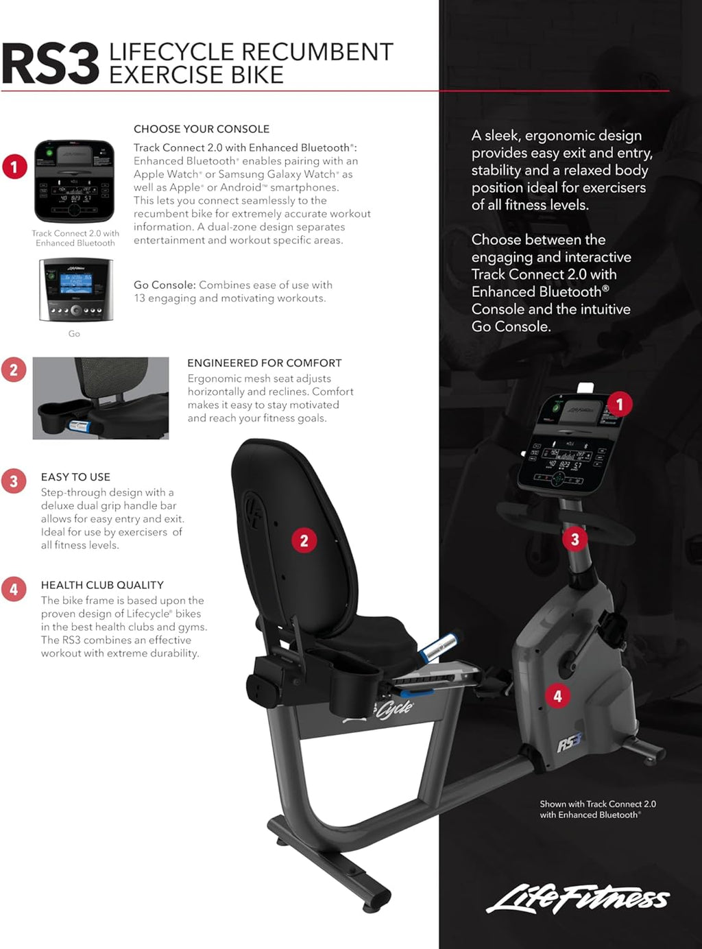 Recumbent Indoor Cycling Exercise Bike with Go Console M23100