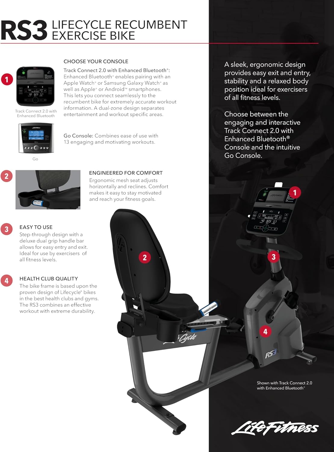 Recumbent Indoor Cycling Exercise Bike with Go Console M23100