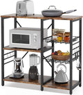 Kitchen Cart Baker’s Rack with Wire Basket and 6 Hooks I79651