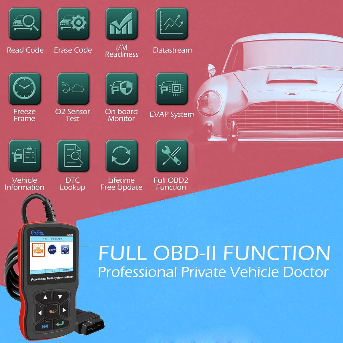 OBD2 Scanner Multi System Scan Tool D82306