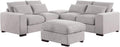 Reversible Modular Sectional Fabric Sofa & Chaise with Two Ottoman Light Gray M5639