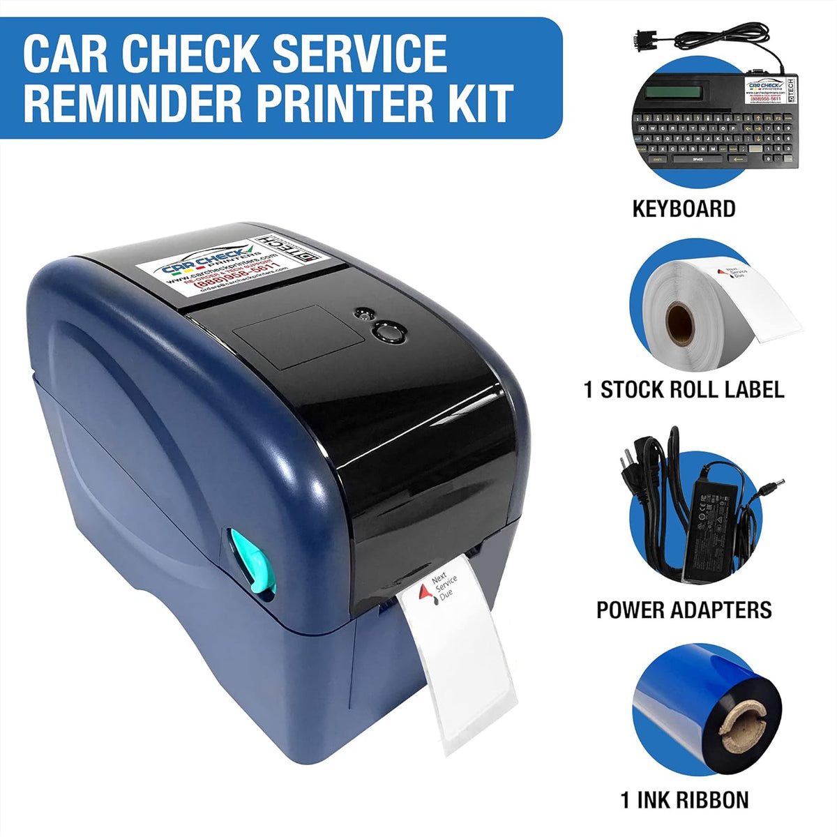 Car Check Service Reminder Printer Kit with Ink & 500 Stickers I7826