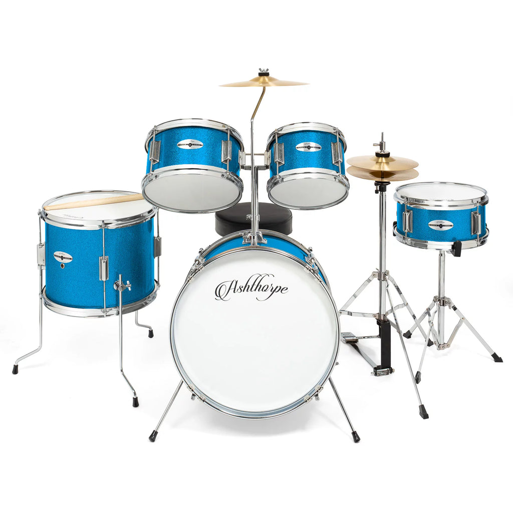 Blue 5-Piece Junior Drum Set with Genuine Brass Cymbals S25864